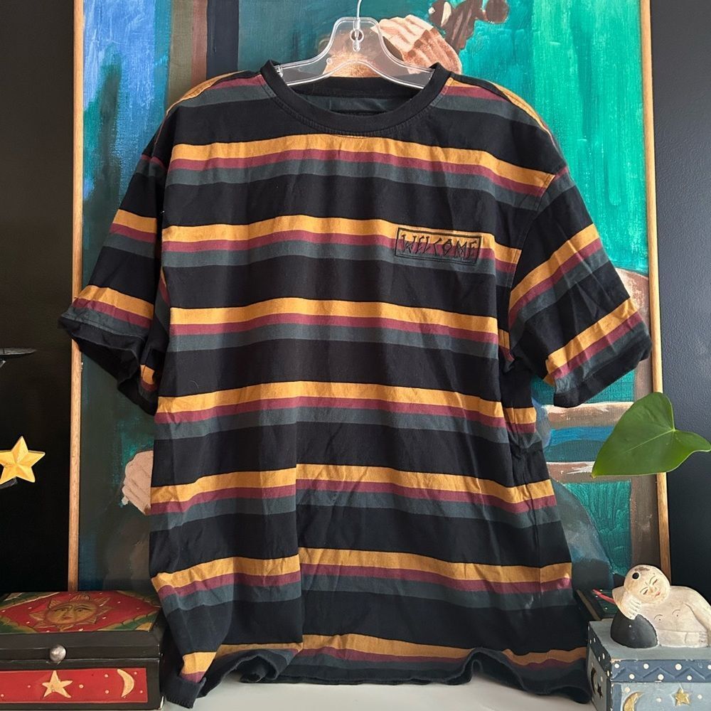 Zumiez Welcome Short Sleeve T Shirt Stripe T-Shirt Size XL - Picture 1 of 15